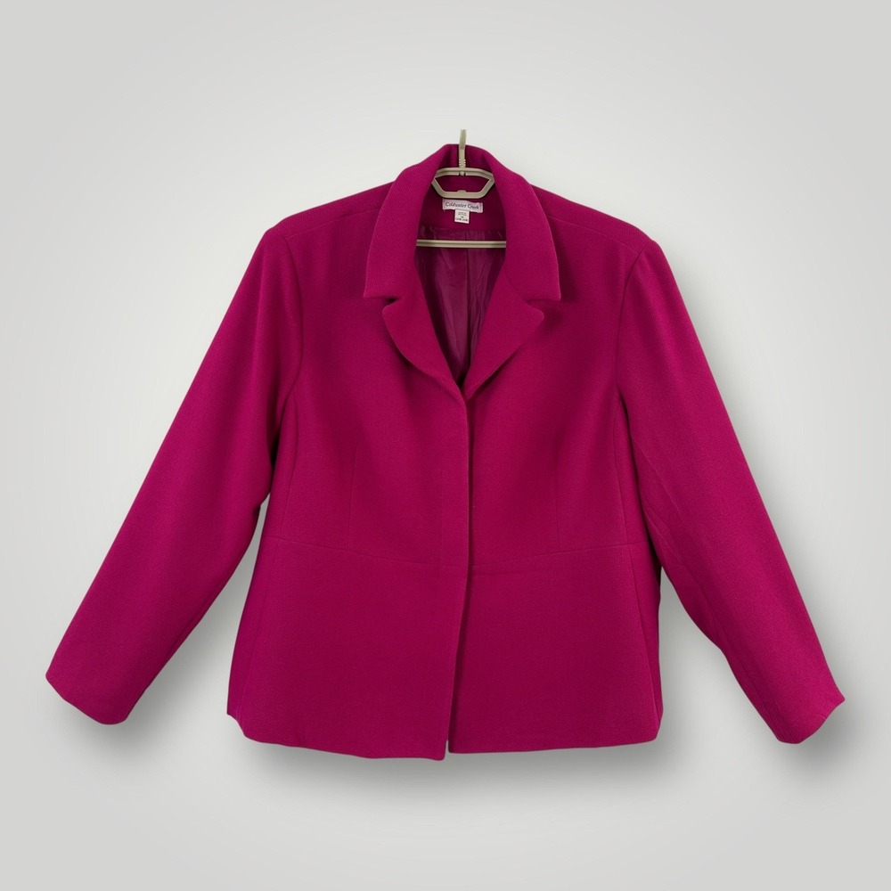 NEW Coldwater Creek Blazer Womens 3XL Fuchsia Chic Lined Stretch Jacket NWT $109